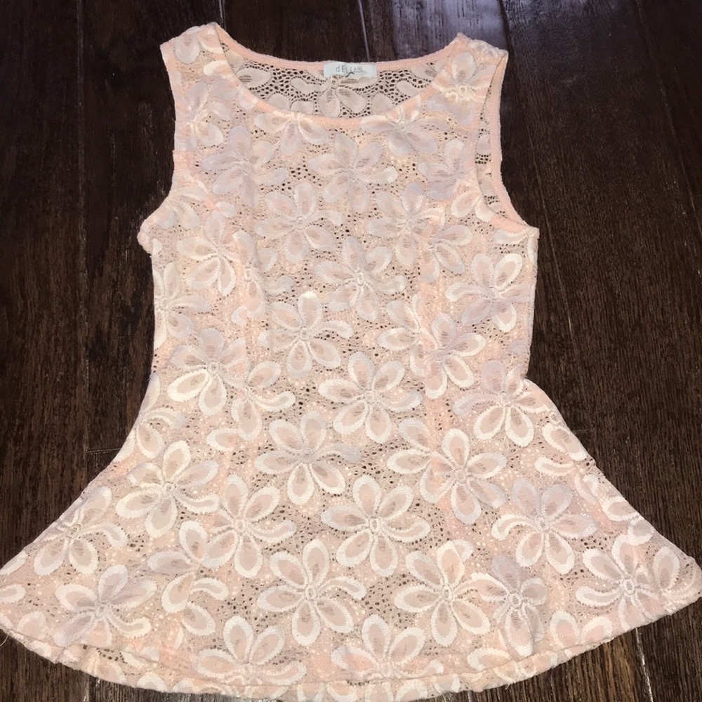 pastel pink peplum shirt